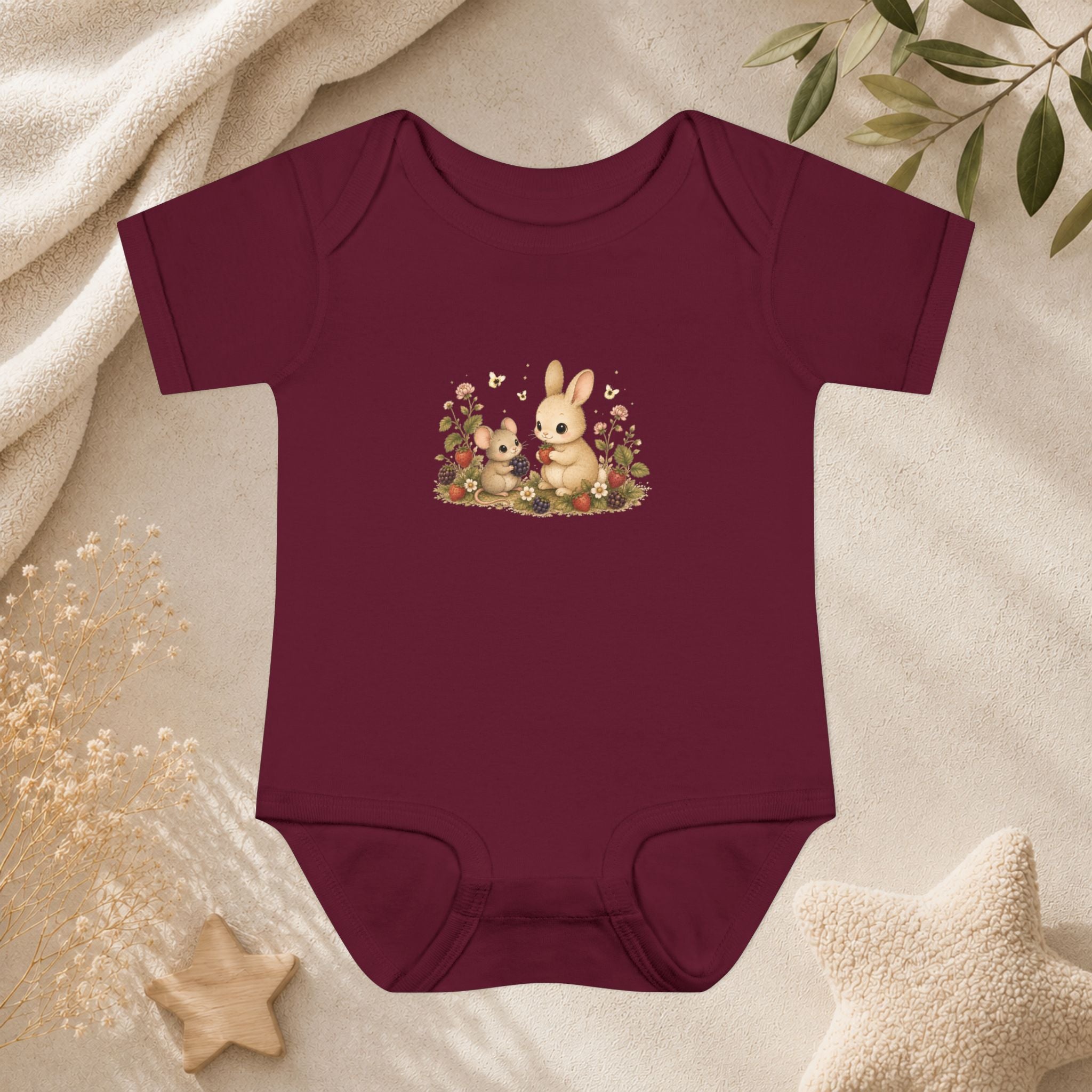 Baby Bodysuit — Cute Bunny & Mouse Onesie