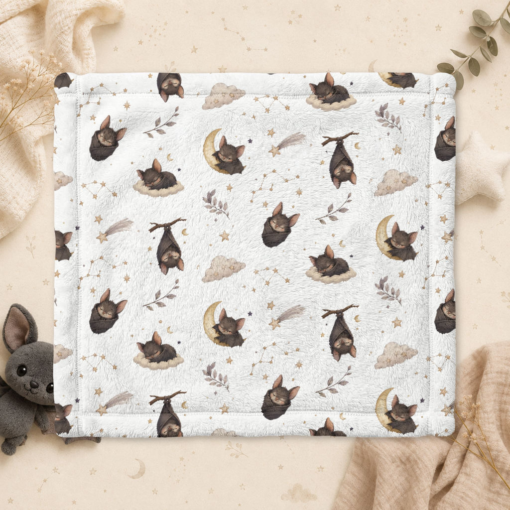 Minky Baby Lovey Blanket - Sleepy Bat
