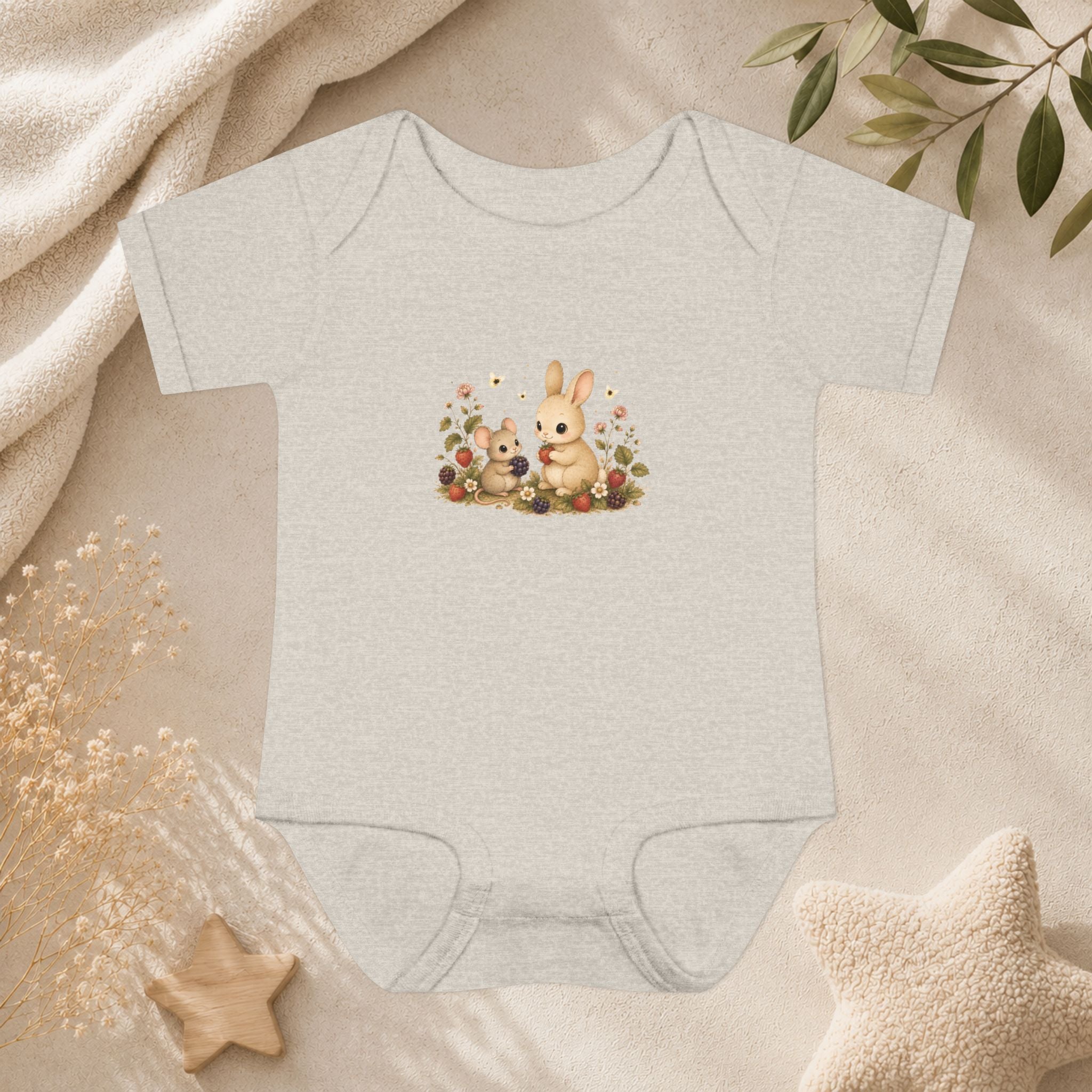 Baby Bodysuit — Cute Bunny & Mouse Onesie