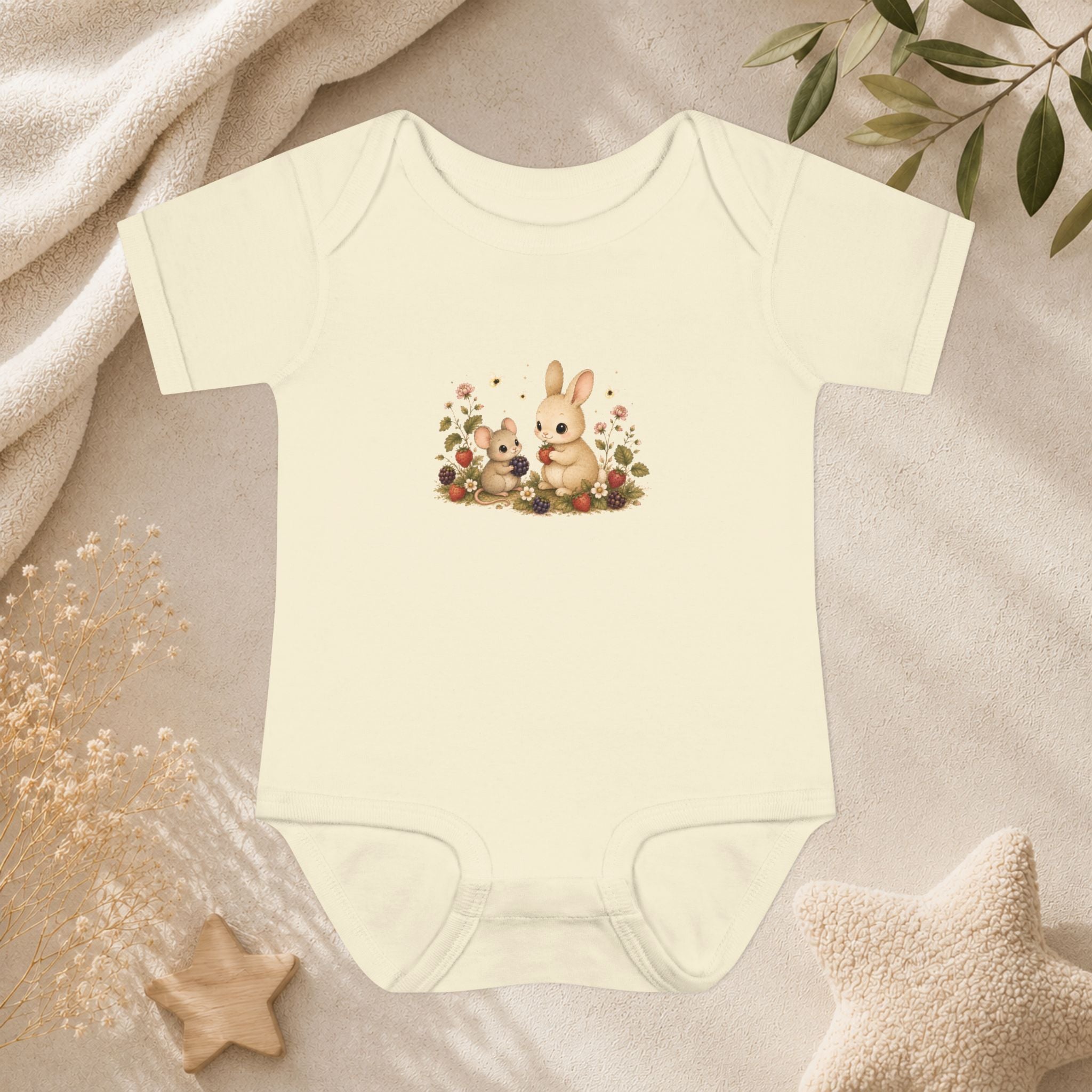 Baby Bodysuit — Cute Bunny & Mouse Onesie