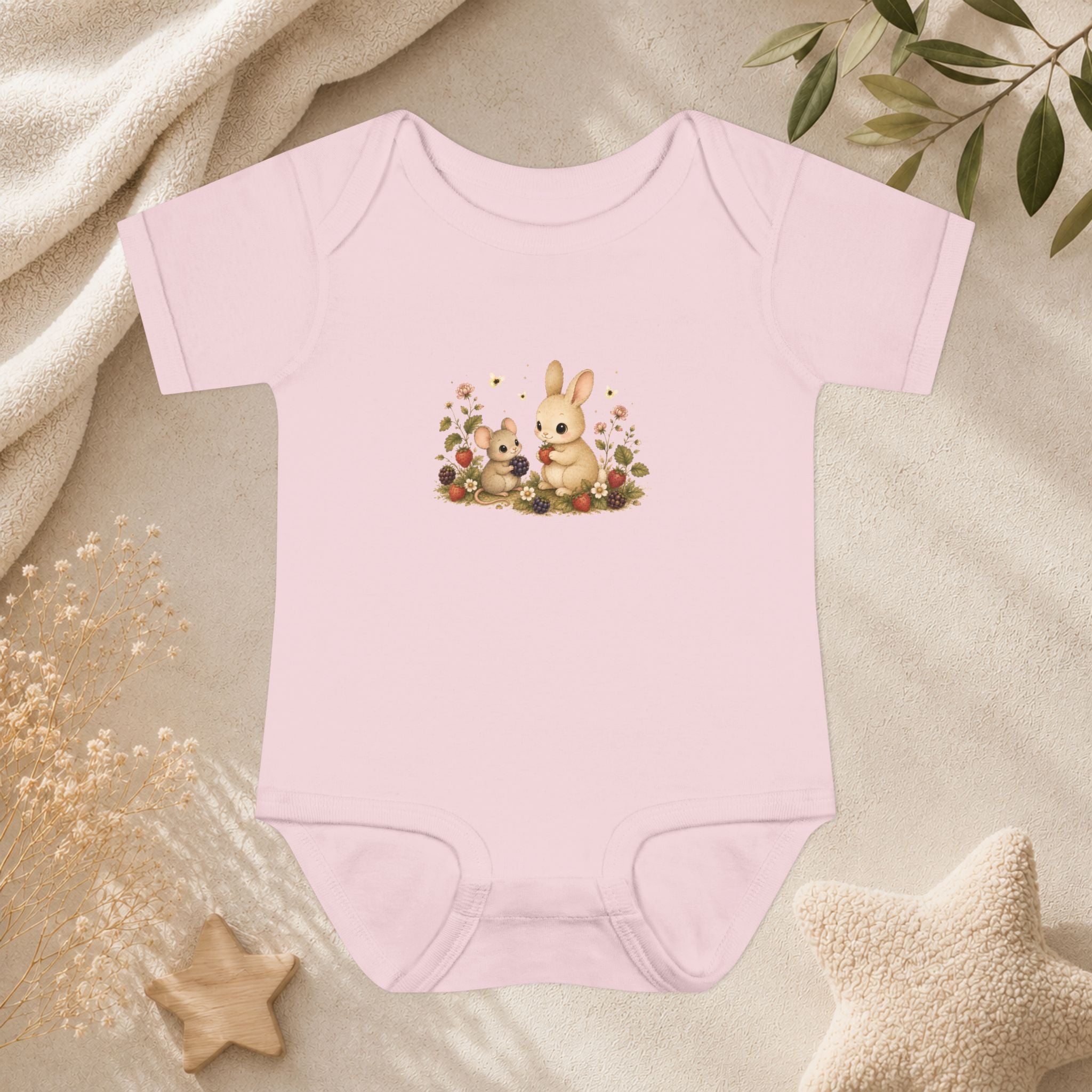 Baby Bodysuit — Cute Bunny & Mouse Onesie