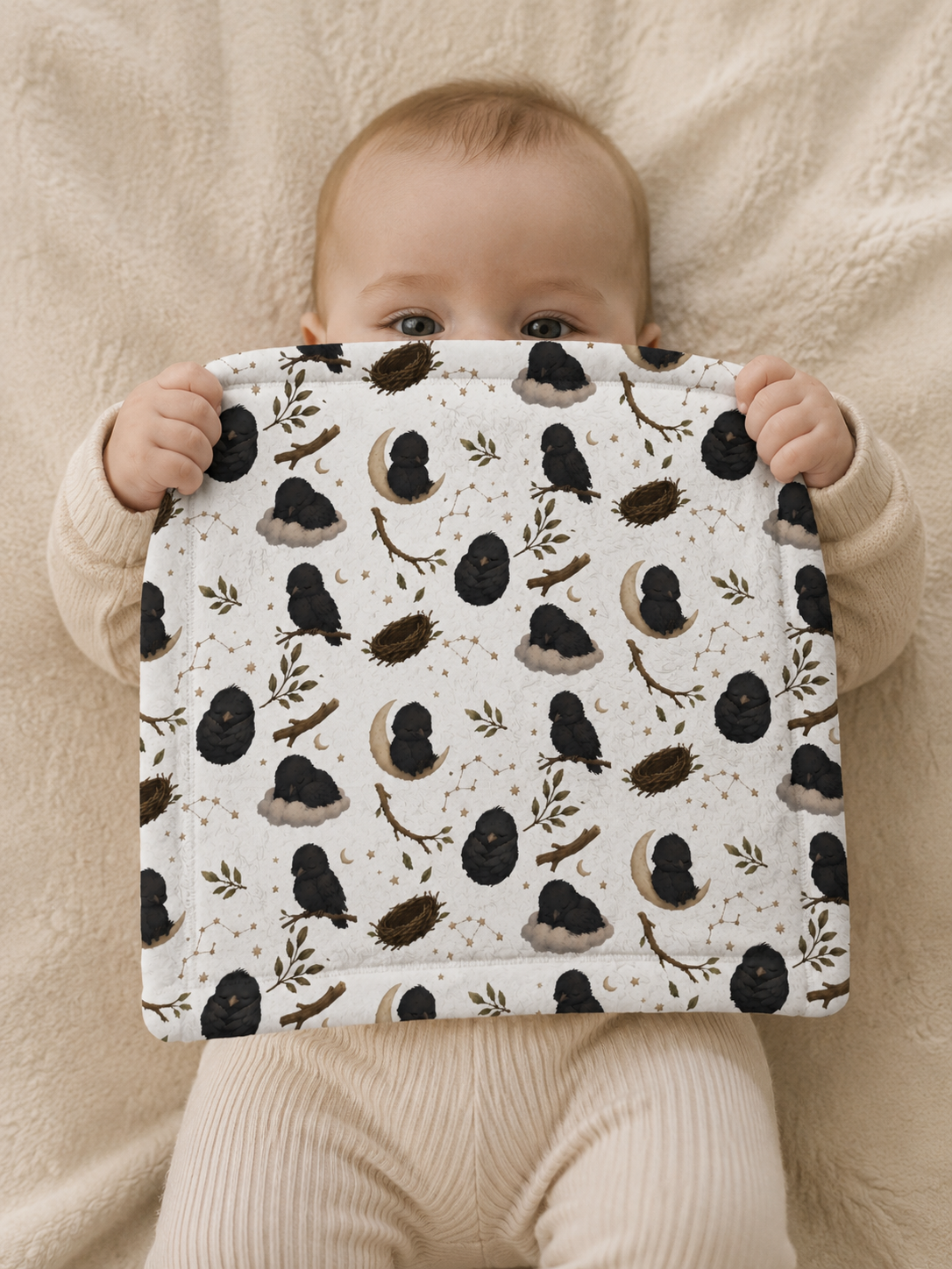 Minky Baby Lovey Blanket – Sleepy Crow