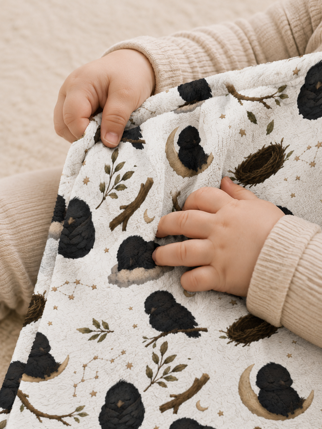 Minky Baby Lovey Blanket – Sleepy Crow
