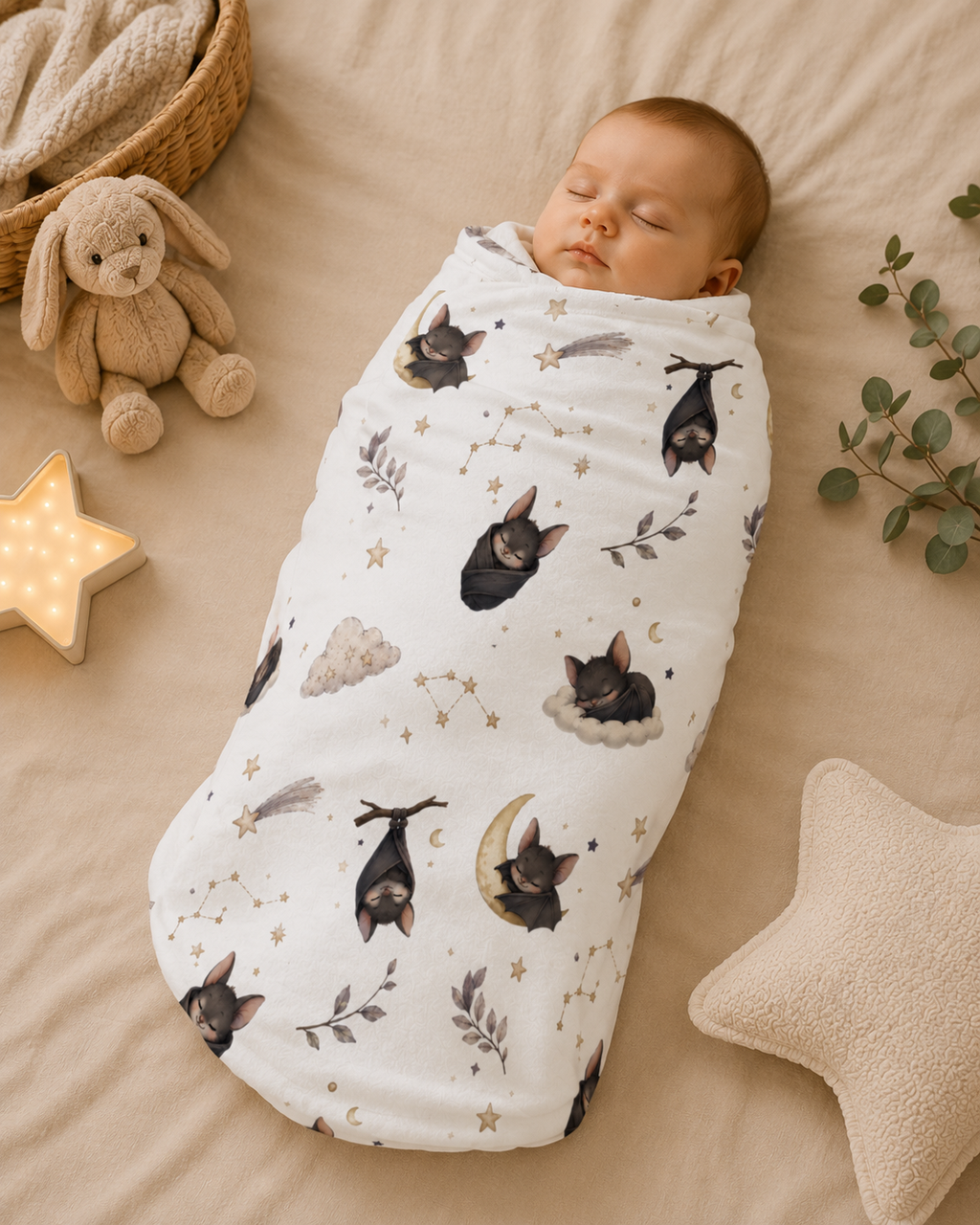 Soft Fleece Baby Blanket - Sleepy Bat