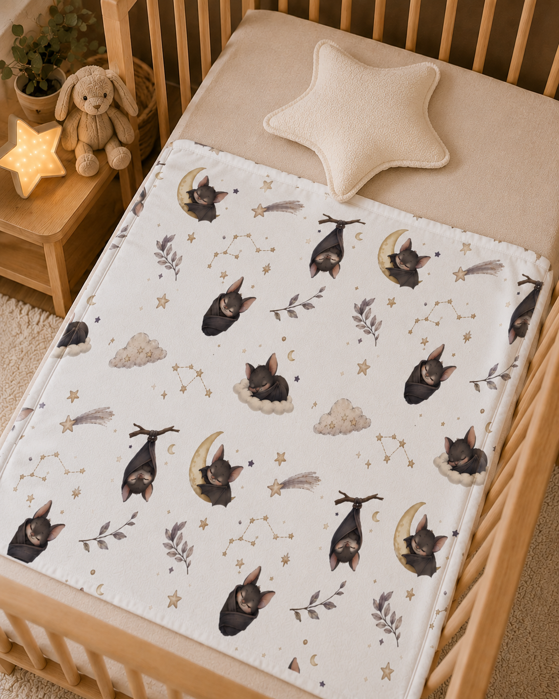 Soft Fleece Baby Blanket - Sleepy Bat