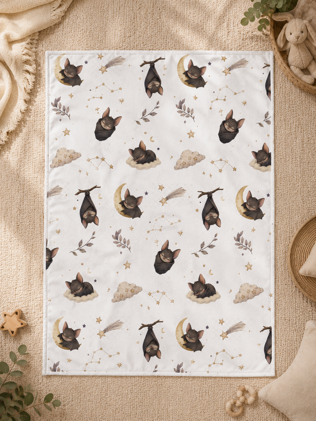 Soft Fleece Baby Blanket - Sleepy Bat