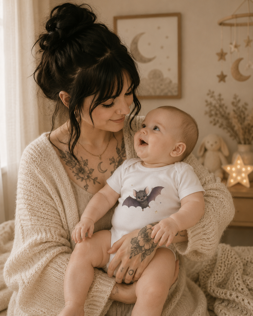 Baby Organic Short Sleeve Body - Bat