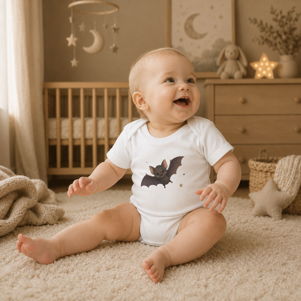 Baby Organic Short Sleeve Body - Bat