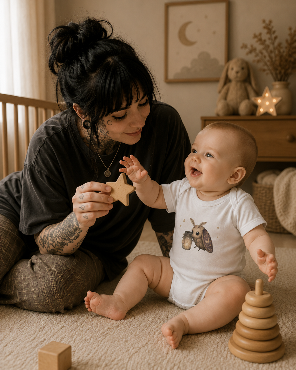 Baby Organic Short Sleeve Body - Moth