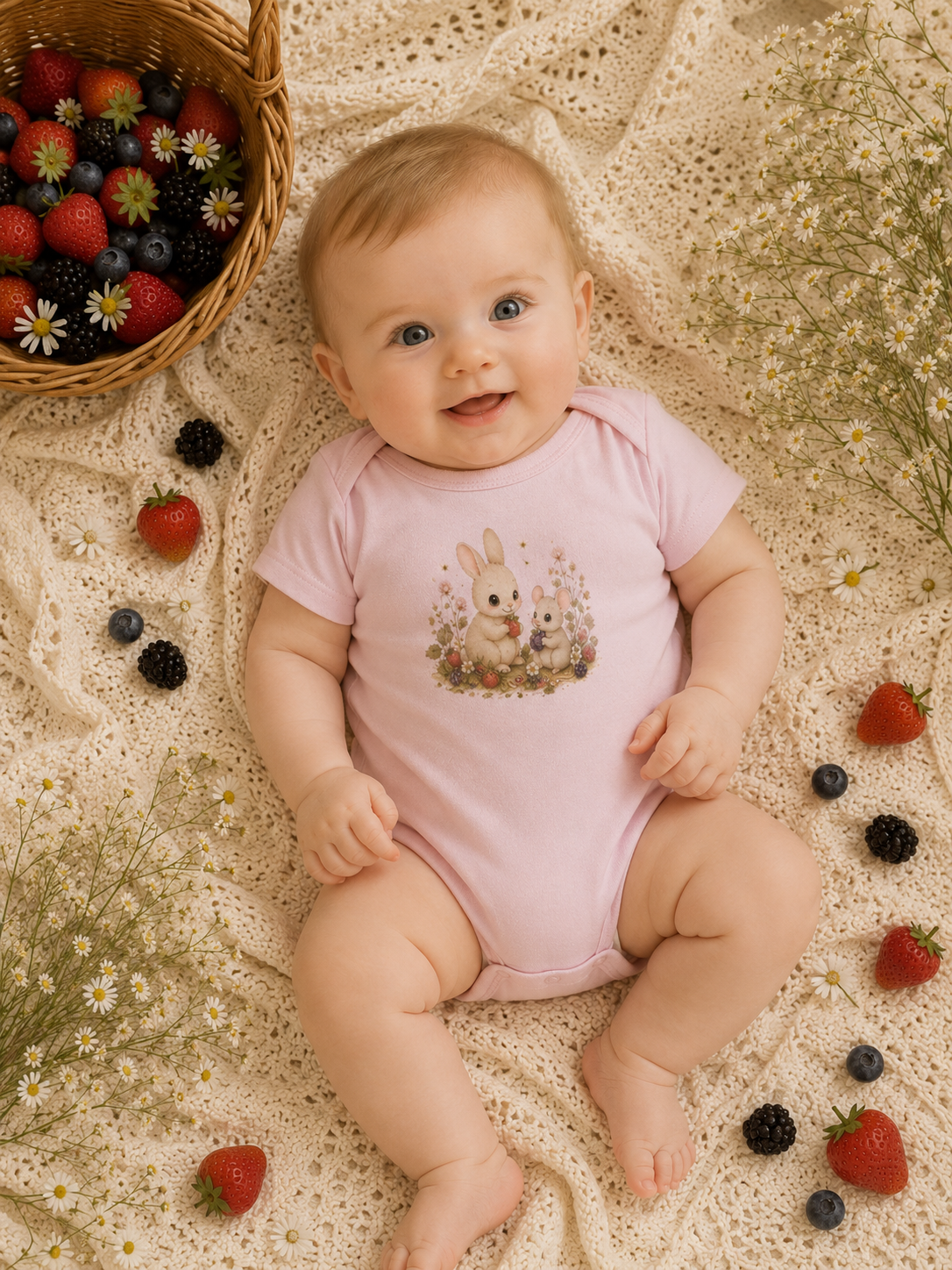Baby Bodysuit — Cute Bunny & Mouse Onesie