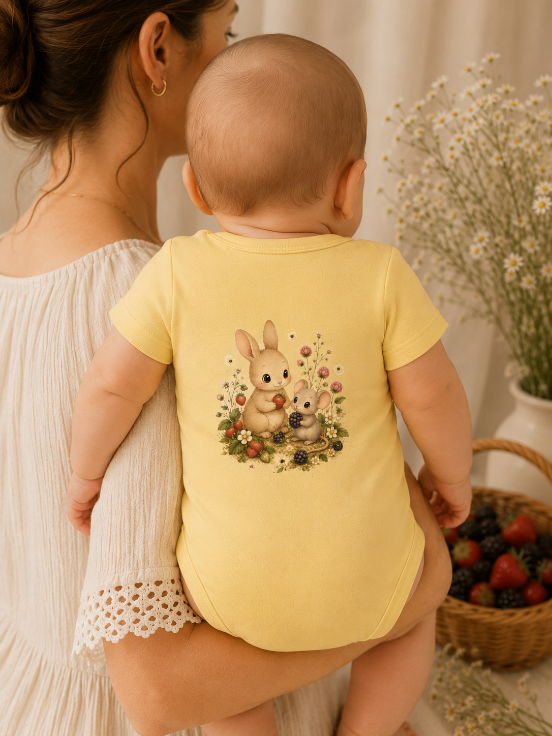 Baby Bodysuit — Cute Bunny & Mouse Onesie