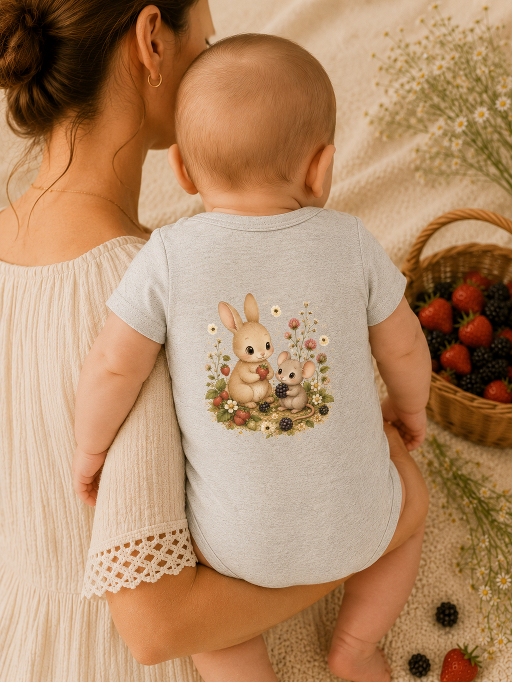 Baby Bodysuit — Cute Bunny & Mouse Onesie