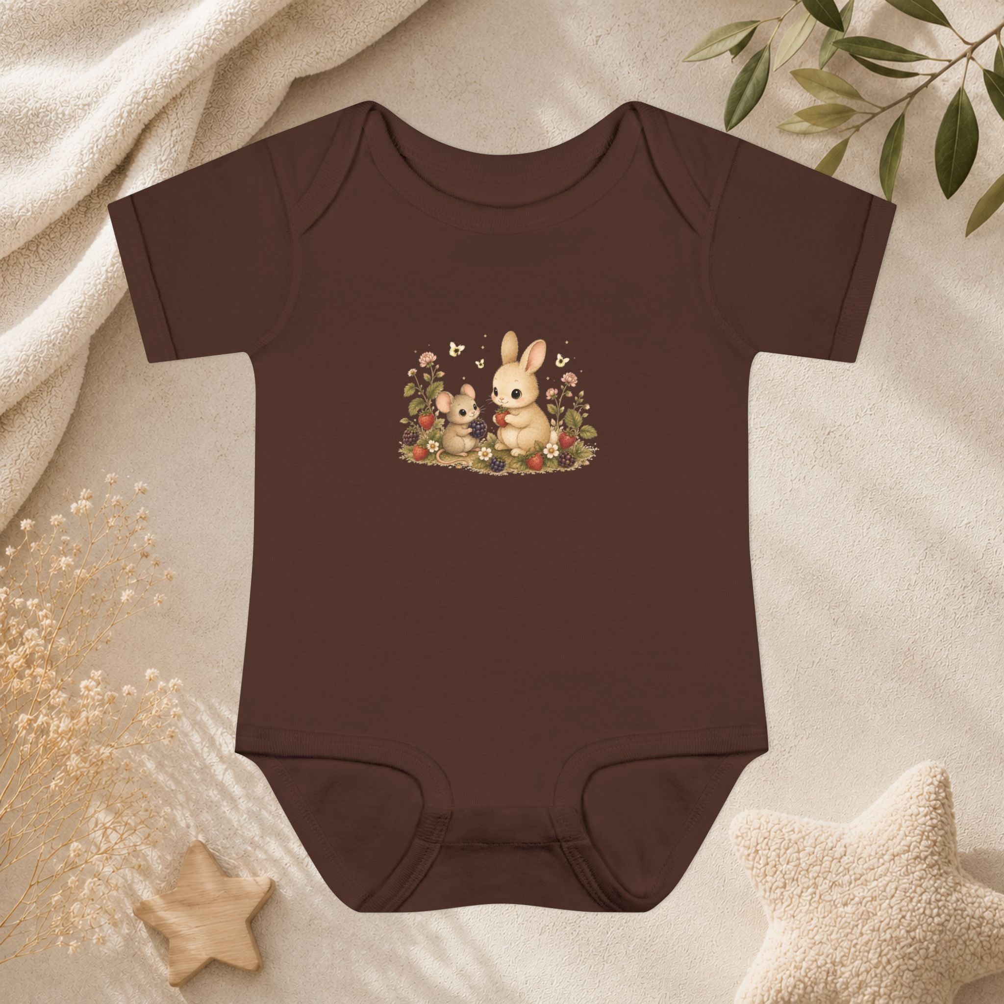 Baby Bodysuit — Cute Bunny & Mouse Onesie