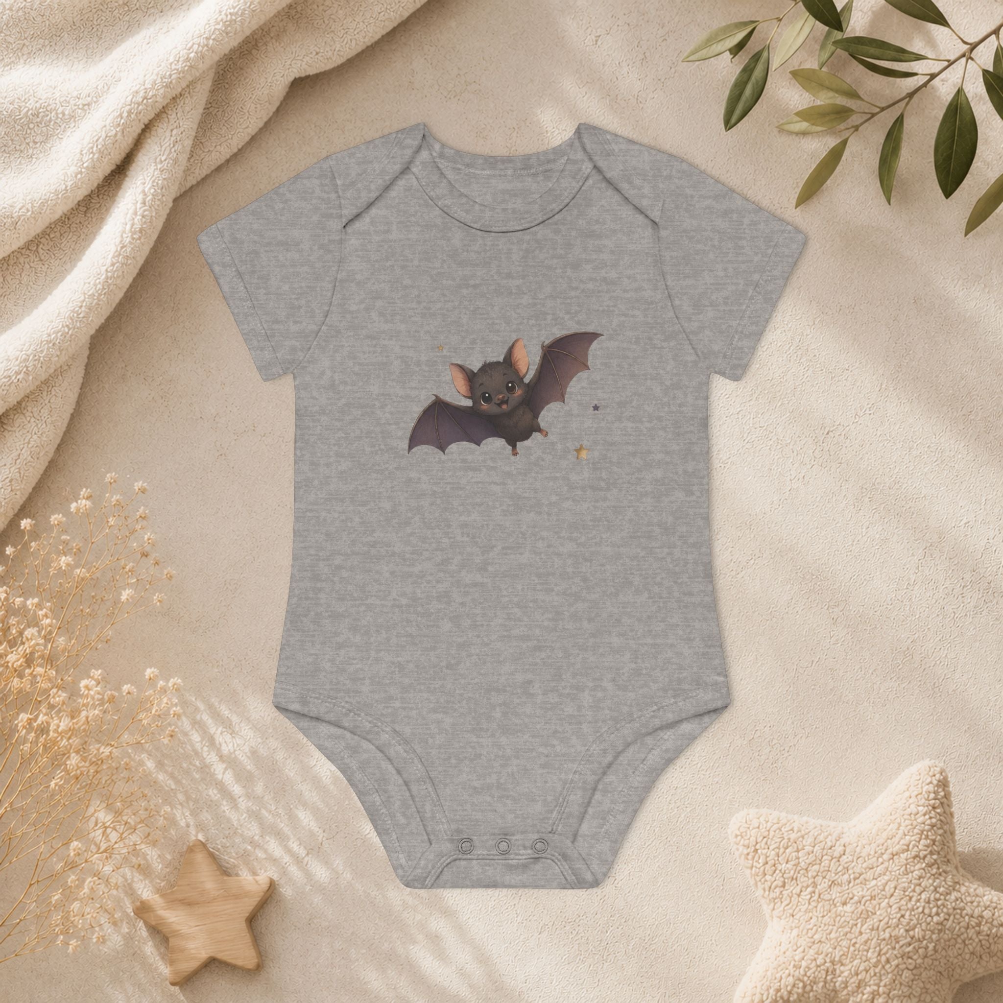Baby Organic Short Sleeve Body - Bat