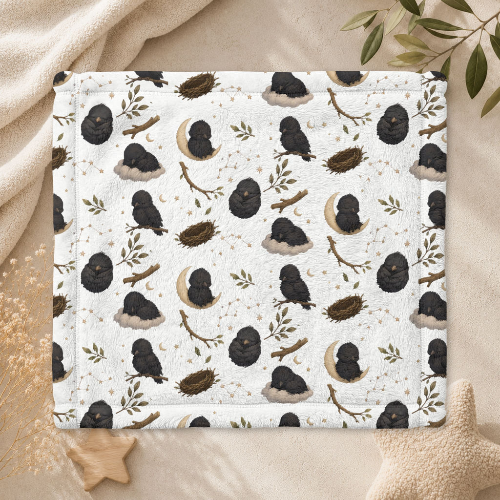 Minky Baby Lovey Blanket – Sleepy Crow